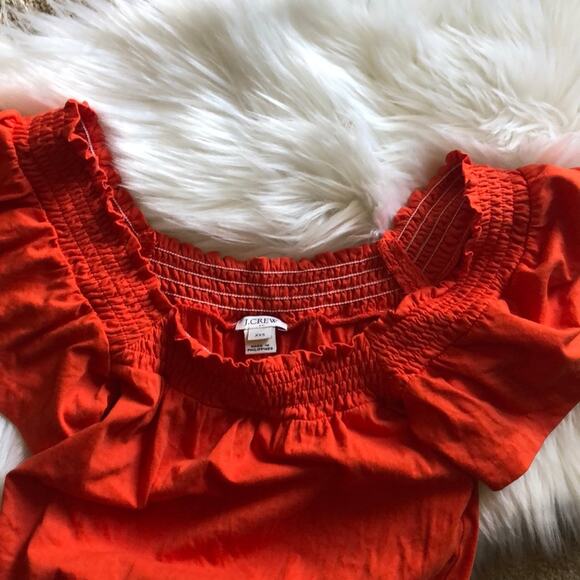 J Crew • Smocked square neck flutter sleeve romper - Picture 6 of 6